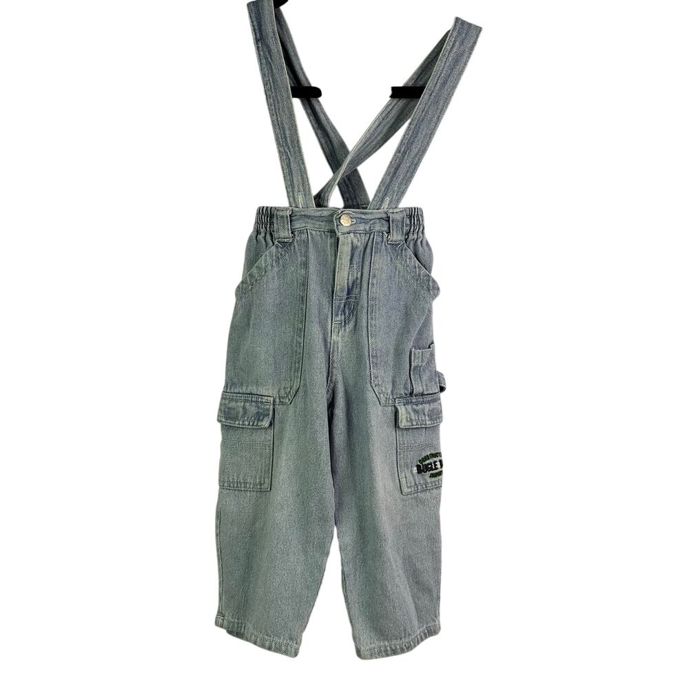 Vintage Bugle Boy Toddler 2T Overalls Denim y2k